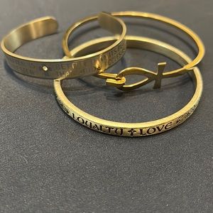 Silver religious/inspirational bracelets